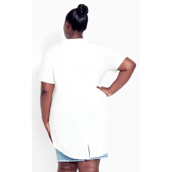 AVENUE Kaylie Hi Lo Top - white | Size 16 - Picture 2 of 3